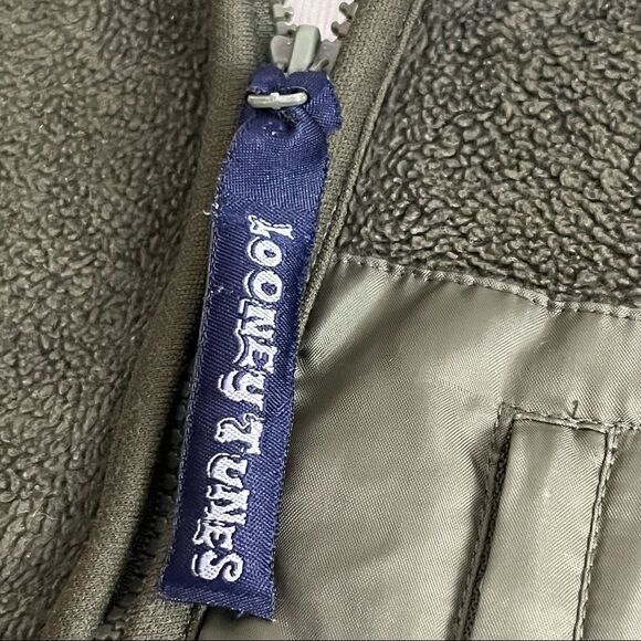 Vintage Y2K Green Looney Toons Tweety Bird Half Zip Pullover Fleece S - Picture 6 of 9